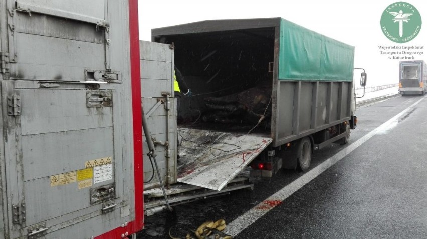 Wypadek na A4 w Gliwicach. Zwierzęta spłonęły w ciężarówce [ZDJĘCIA]