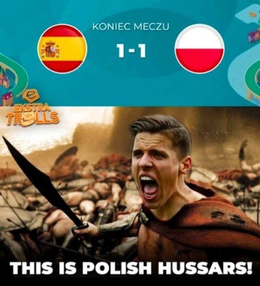 Polska husaria rusza teraz na Szwecję! MEMY po meczu Polska - Hiszpania Euro nasze! 23.06