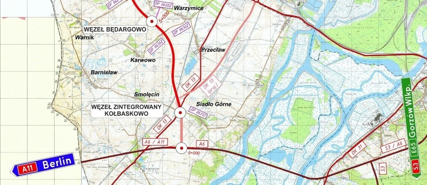 Początek ZOS od autostrady A6, aż do węzła Kołbaskowo będzie...