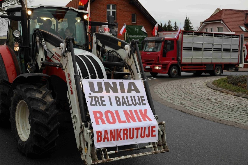 Kolejny protest rolników w Kartuskiem