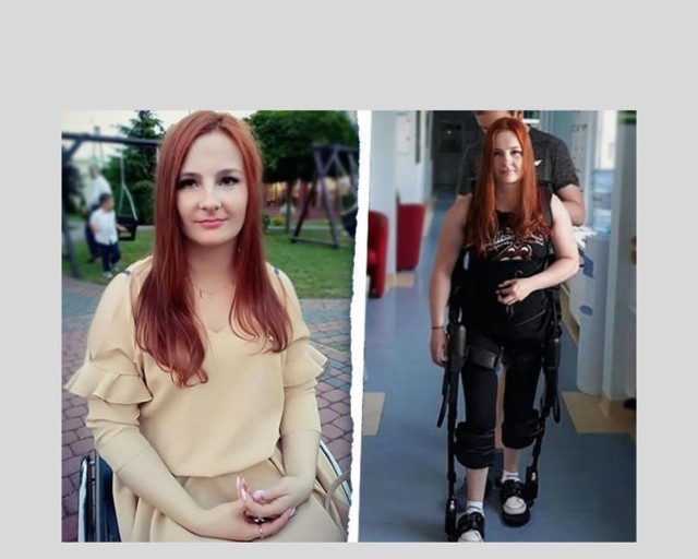 33-letnia Angelika Krakowska z Brodnicy potrzebuje pieniędzy, aby kontynuować rehabilitację egzoszkieletem
