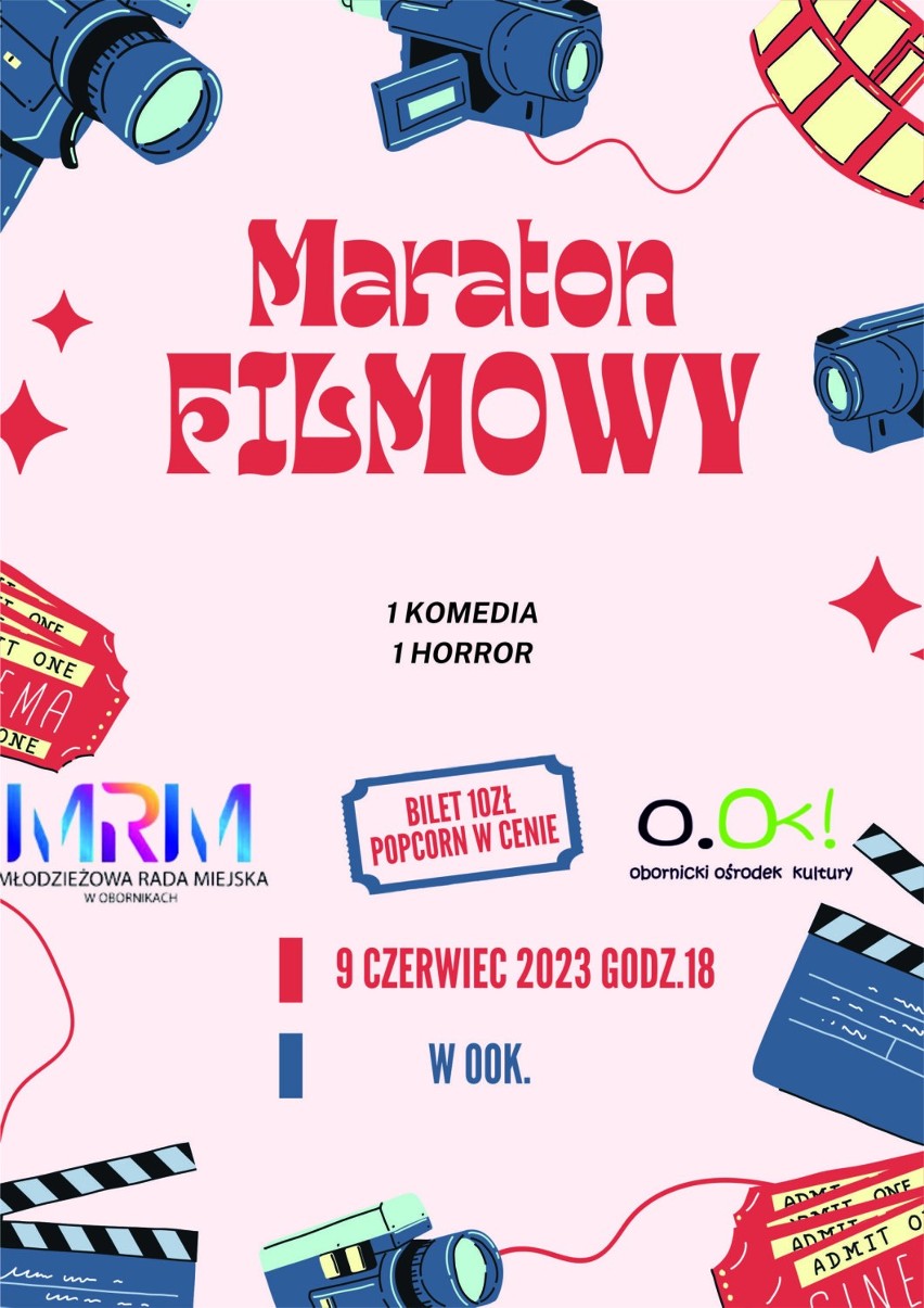 Maraton filmowy odbędzie się w piątek, 9 czerwca o godzinie...