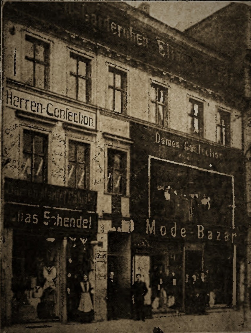 Stary Rynek, rok 1903, widoczny na zdjęciu skład Eliasa...
