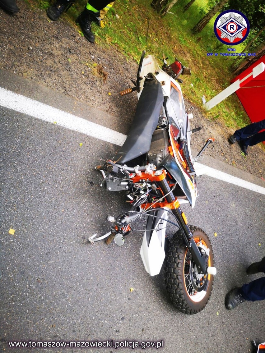 Tragiczny wypadek motocyklisty na drodze krajowej nr 48 koło miejscowości Teofilów [ZDJĘCIA]