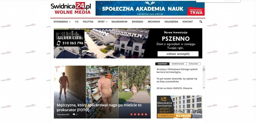 Nagi prokurator spacerował po Świdnicy. Poszedł nawet do sklepu [ZDJĘCIA]