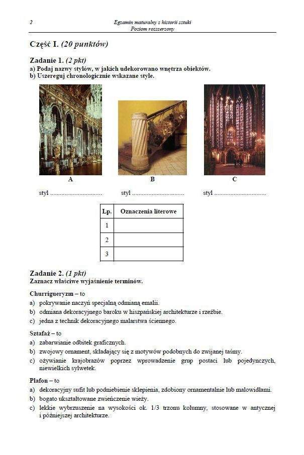 Matura 2013. Historia sztuki - poziom rozszerzony [ARKUSZE, ODPOWIEDZI]