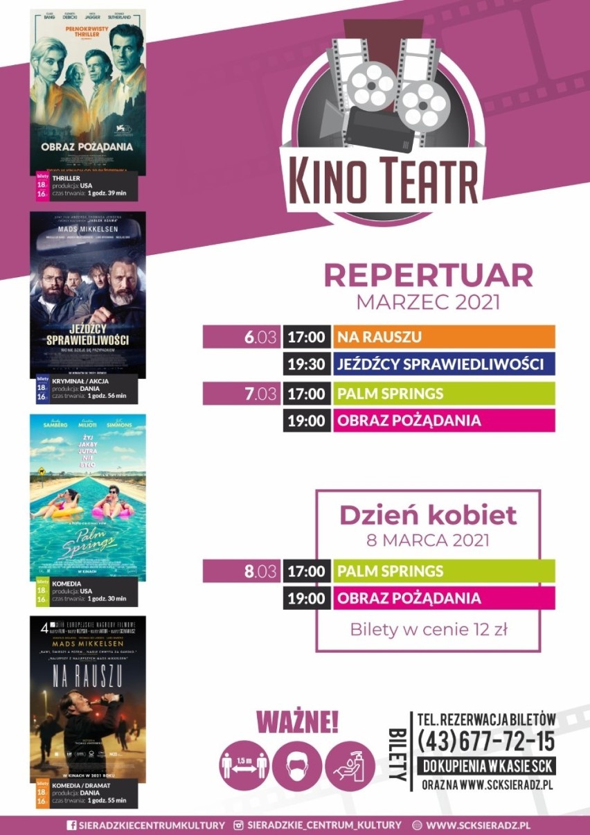 Sieradzkie kino. Cztery filmy w weekend 6-7 marca i Dzień Kobiet. Jakie? (plakaty)