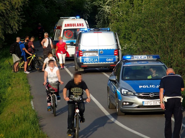 Wypadek rowerzysty w Nowym Sączu