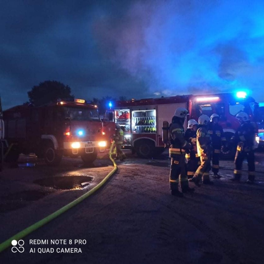 Pożar koparki na terenie ZGKiM w Kleczewie