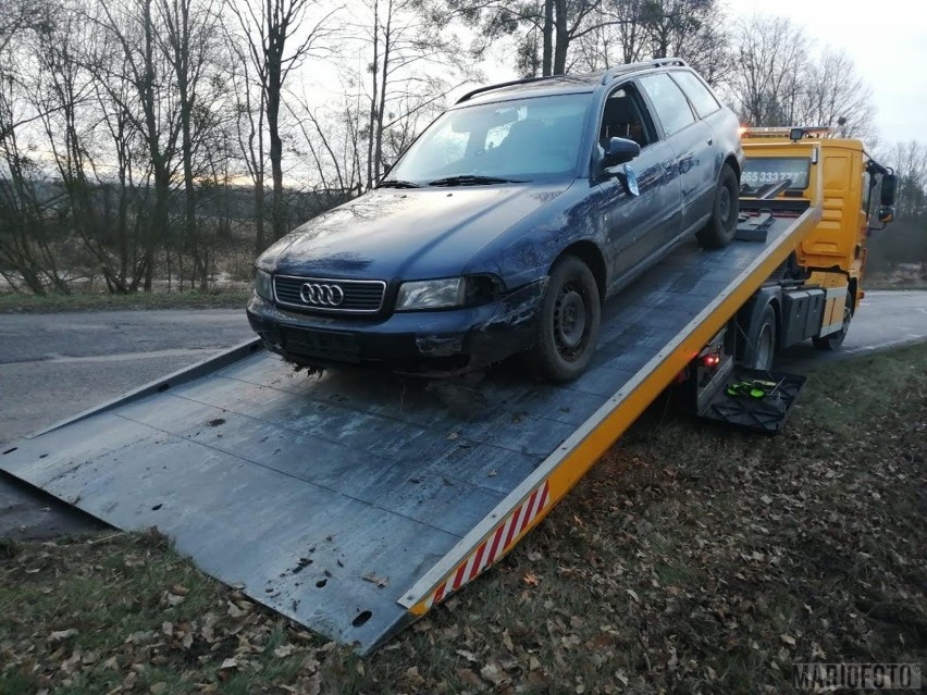 Pijany kierowca audi wjechał do rowu w Karłowicach