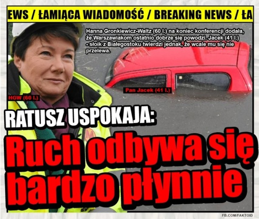 Zalana Warszawa i „Basen Toruński”. Zobacz MEMY po...