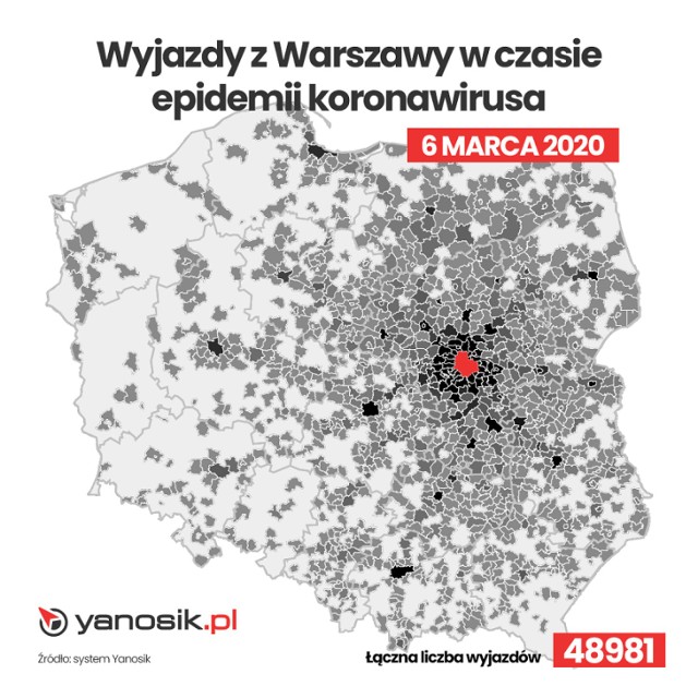 Koronawirus "zamroził" wyjazd ze stolicy. Tak wygląda ruch na drogach wyjazdowych z Warszawy