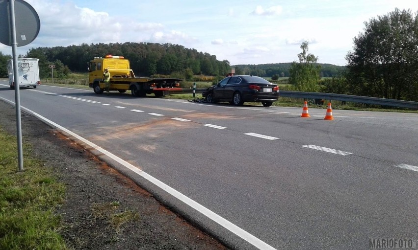 Wypadek na drodze krajowej nr 46 w Malerzowicach Wielkich