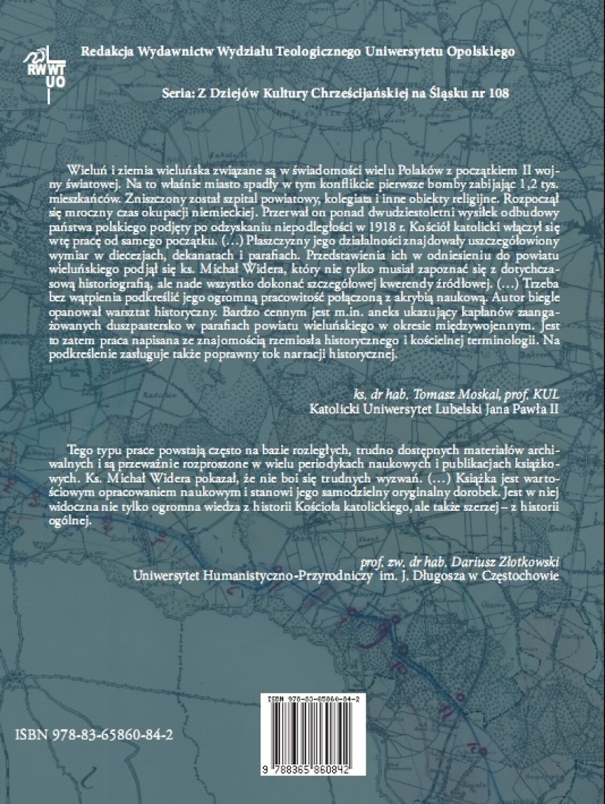 Ukazała się książka „Dzieje Kościoła katolickiego w powiecie wieluńskim (1918-1939)”. Autorem jest ks. dr Michał Widera, wikariusz w Rząśni