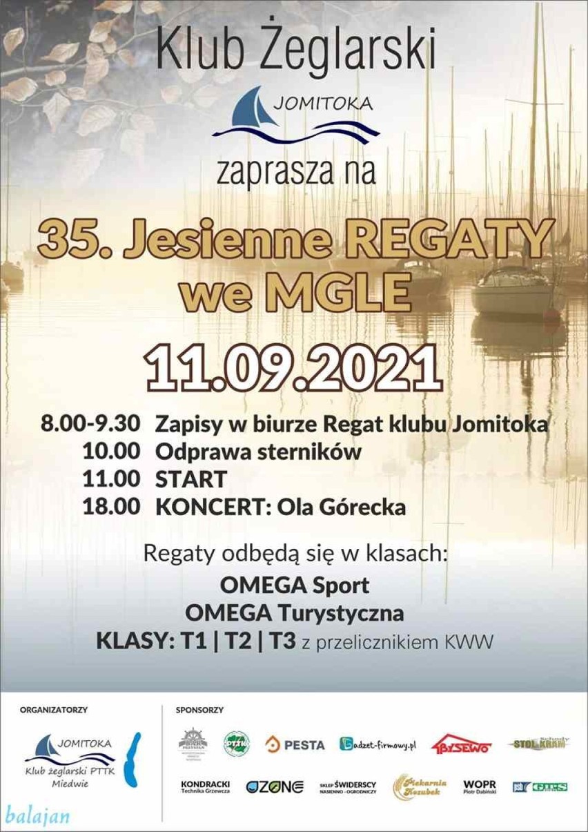 W obiektywie Jana Balewskiego: 35. Jesienne regaty we mgle, organizowane nad Miedwiem przez Klub Żeglarski Jomitoka z Morzyczyna. ZDJĘCIA