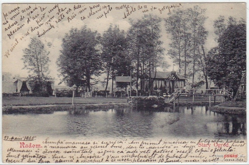 Widok na staw, zdjęcie wykonane około 1905 roku.