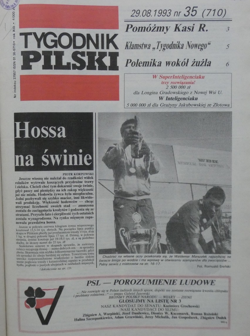 Wałęsa u harcerzy, wojna o telewizję, Norwegia podbita. Tygodnik Pilski, 1993 rok [ZDJĘCIA] 