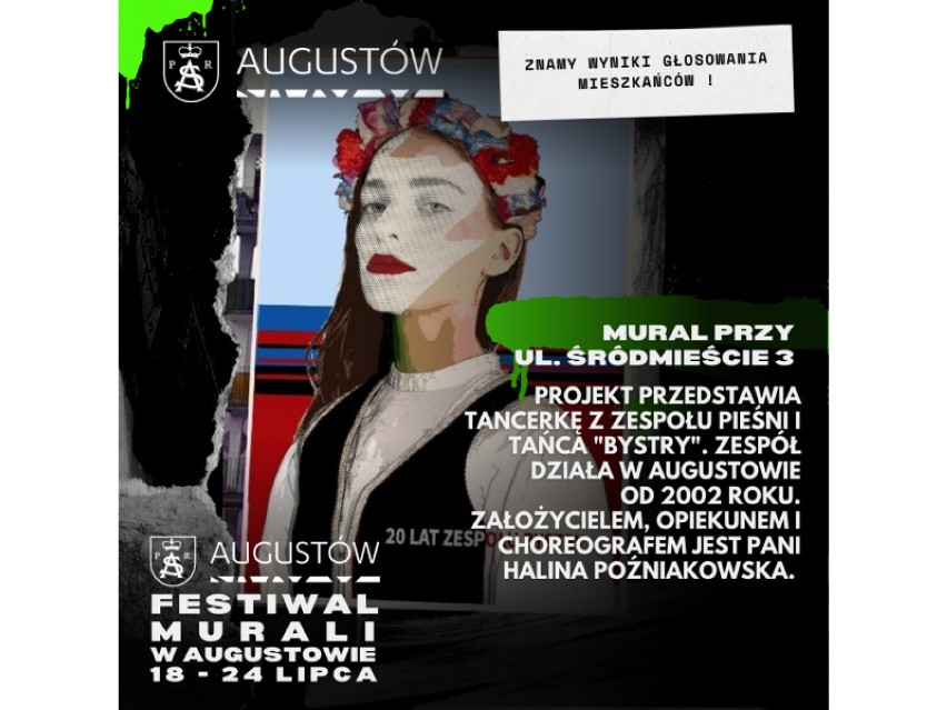 Augustów. W poniedziałek rusza Festiwal Murali. Zobacz, jakie malowidła powstaną w mieście