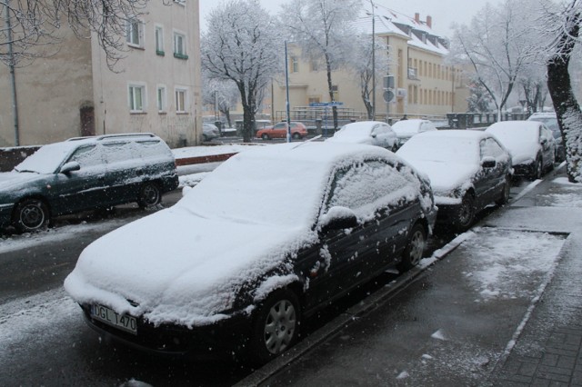 Pierwszy śnieg w Głogowie