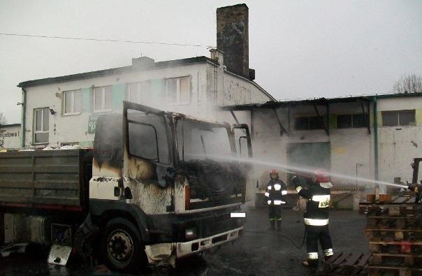 Pożar ciężarówki w Słupcy