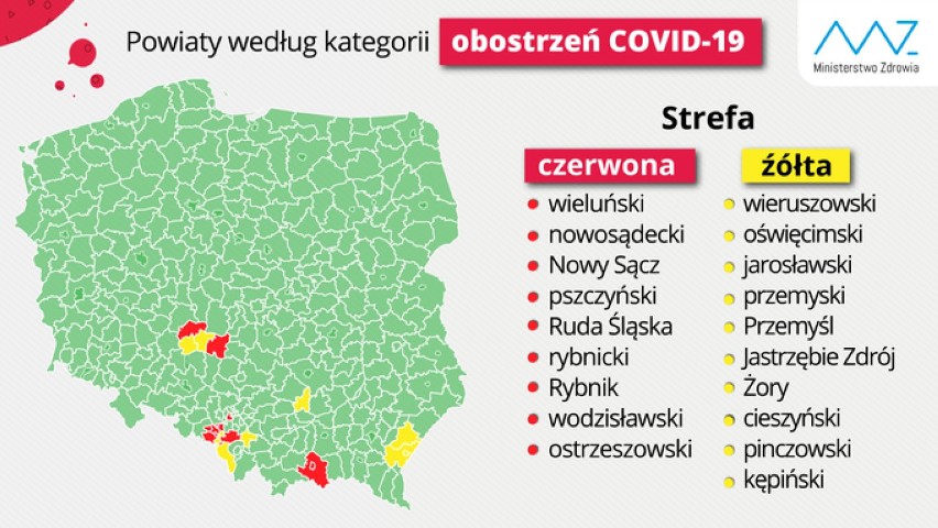 Koronawirus: Wracają obostrzenia - ale nie wszędzie. Powiat chodzieski jest "zielony" 