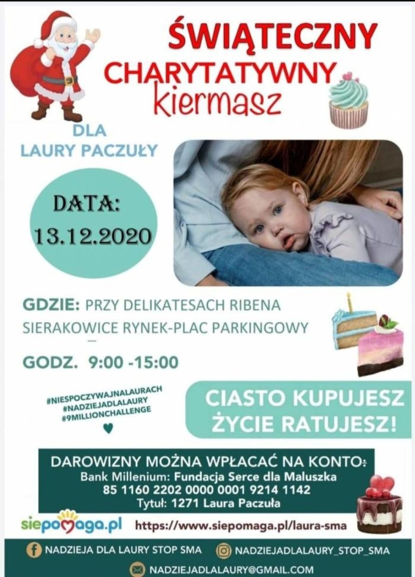 Sierakowice. W niedzielę charytatywny kiermasz świąteczny dla chorej Laury