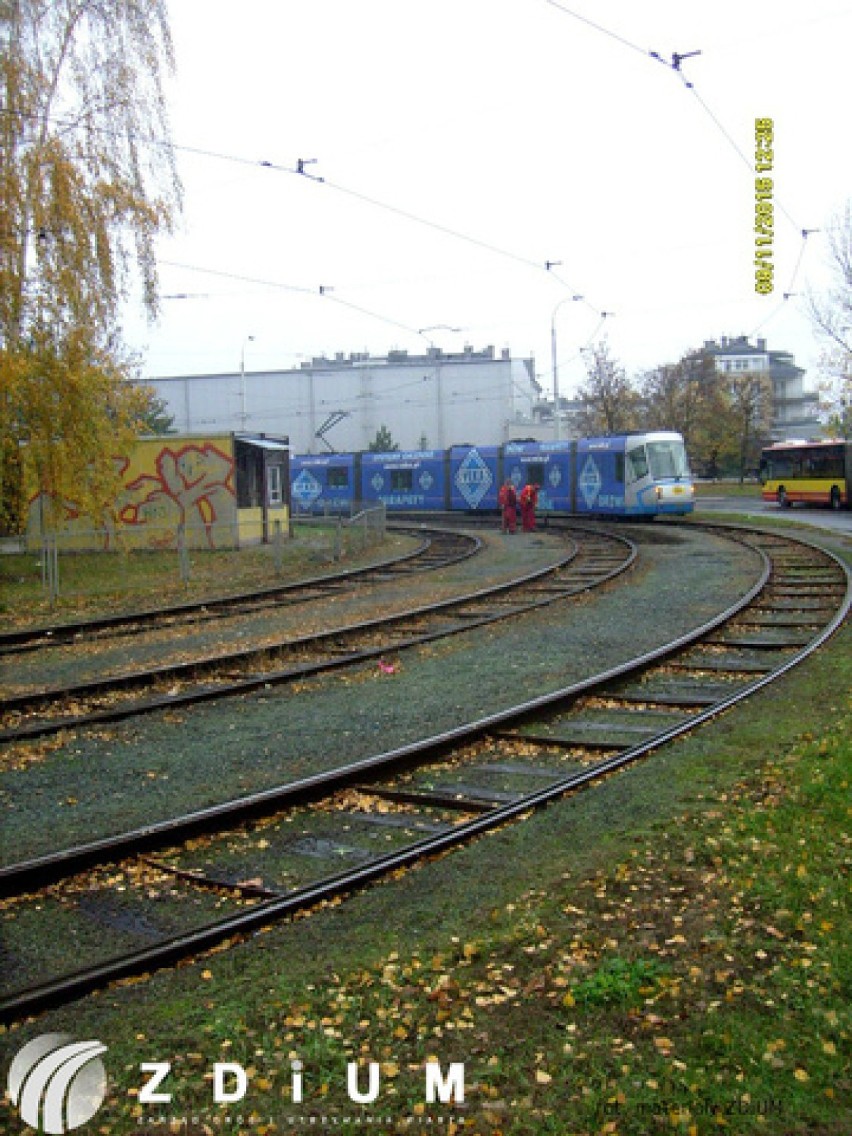wymiana szyn i podkładów na pętli tramwajowej Tarnogaj
