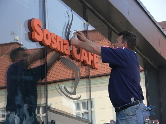 Szyld Sosna Cafe na pawilonie pojawił się wiosną ubiegłego roku