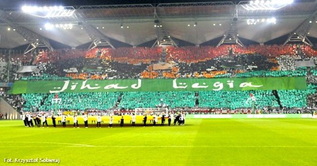 Dżihad Legia - transparent na meczu z Hapoelem