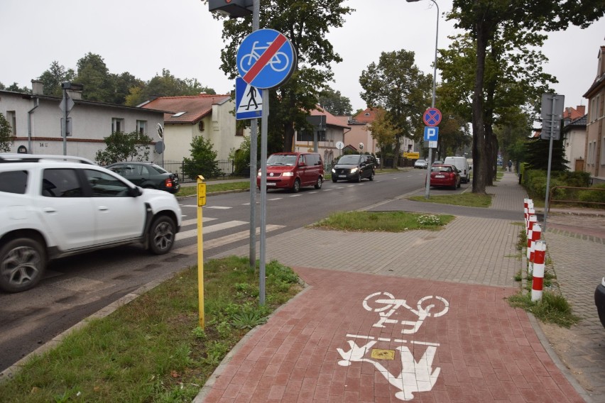 Znak na ulicy Szczecińskiej za skrzyżowaniem z Gdańską