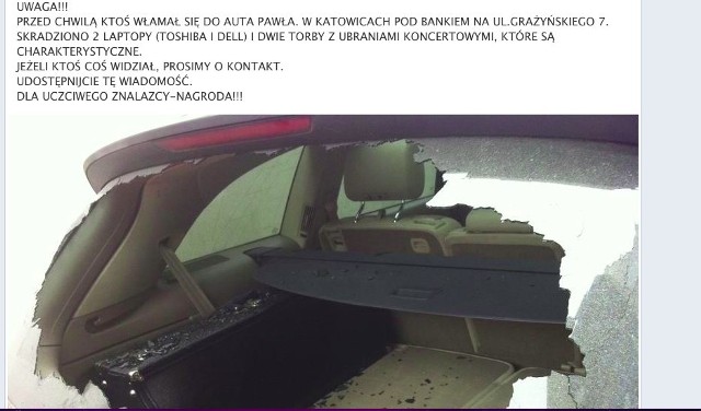Na swoim profilu na Facebooku bracia Golcowie pokazali m.in. to zdjęcie zniszczonego auta