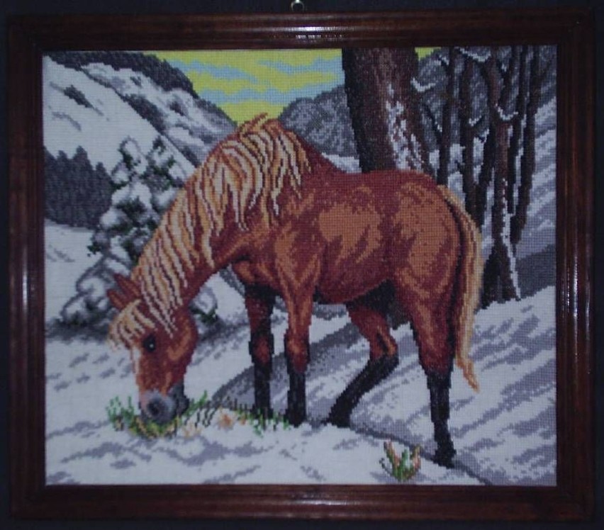 Koń igłą malowany