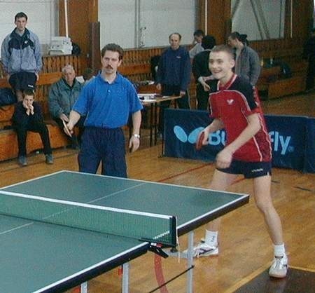 Stanisław Poppel (z prawej) wcześniej w ćwierćfinale indywidualnym zajął drugie miejsce. Fot. Janusz Nowicki