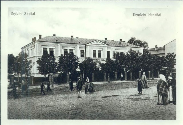 Tak wyglądał budynek będzińskiego szpitala przy ul. Małachowskiego w pierwszej połowie XX wieku