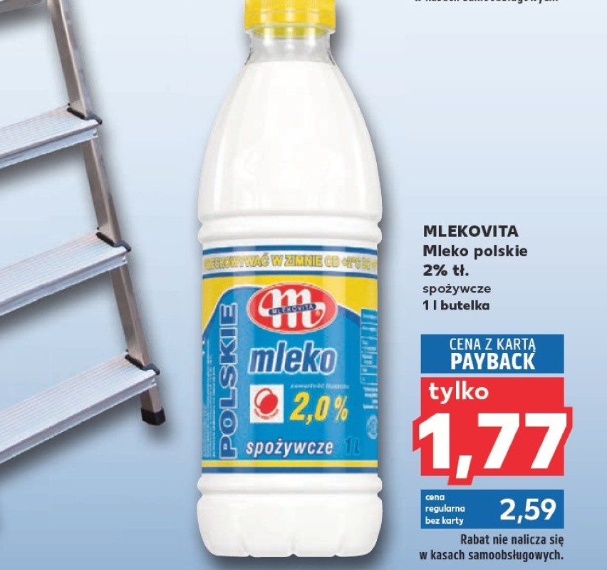 Kaufland

Mleko polskie 2%, 1 l, 1,77 zł. Cena tylko z kartą...