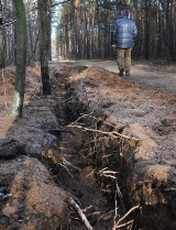 Policja zatrzymała mężczyznę. Kopał rów w lesie w okolicy Szubińskiej w Bydgoszczy