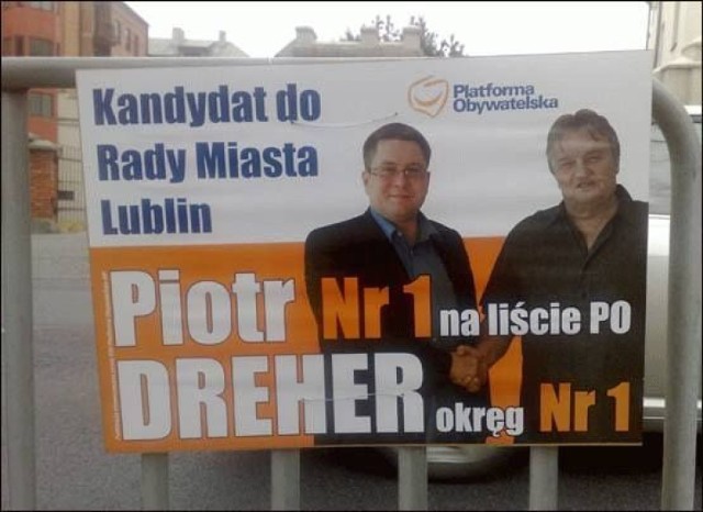Krzysztof Cugowski na plakacie wyborczym w Lublinie