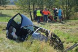 Poważny wypadek w Szadkowicach. Zderzyły się 3 auta [zdjęcia]