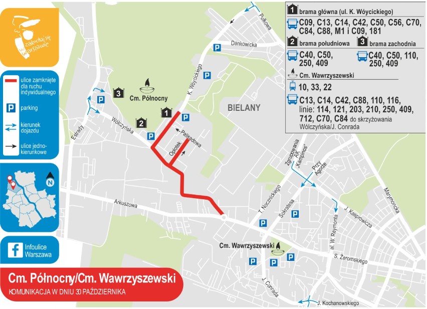 Wszystkich Świętych 2021 Warszawa. Jak dojechać na stołeczne cmentarze? Sprawdź informator drogowy