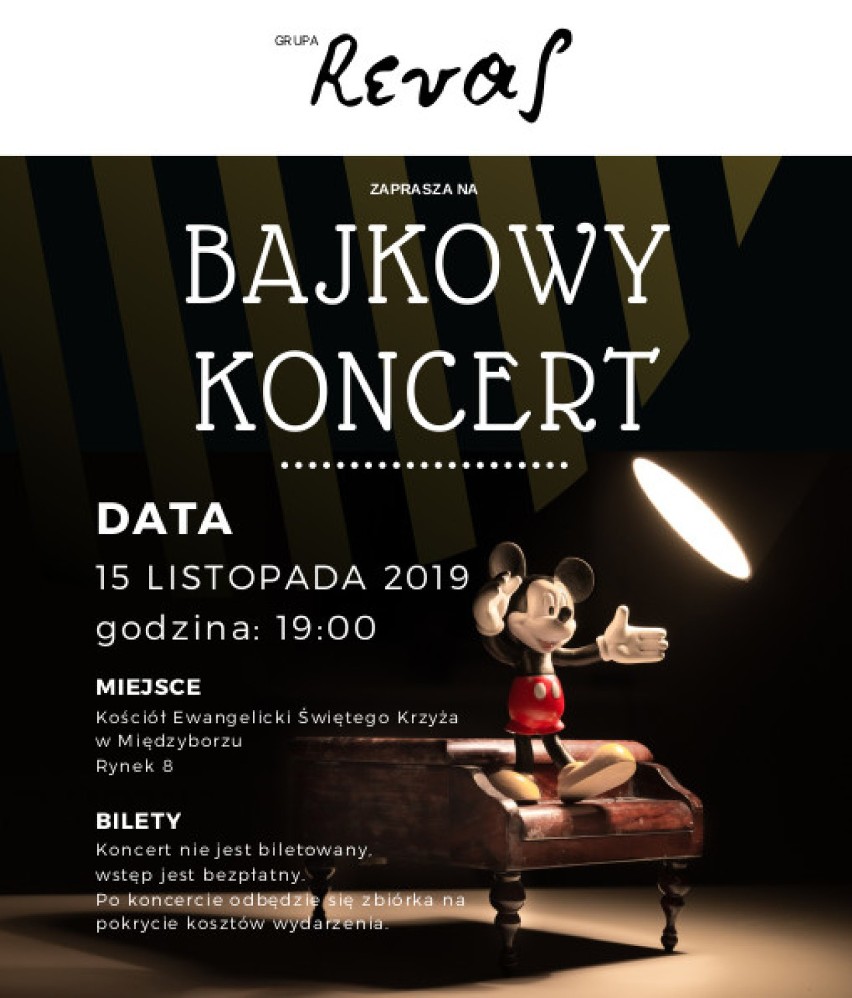 Zapraszamy na bajkowy koncert w międzyborskim kościele ewangelickim