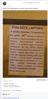 Starszy pan zgubił laptopa, a wraz z nim dorobek życia.Teraz prosi o pomoc 