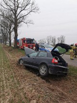 18-latka uderzyła samochodem w drzewo. Na miejscu działały straż i policja 