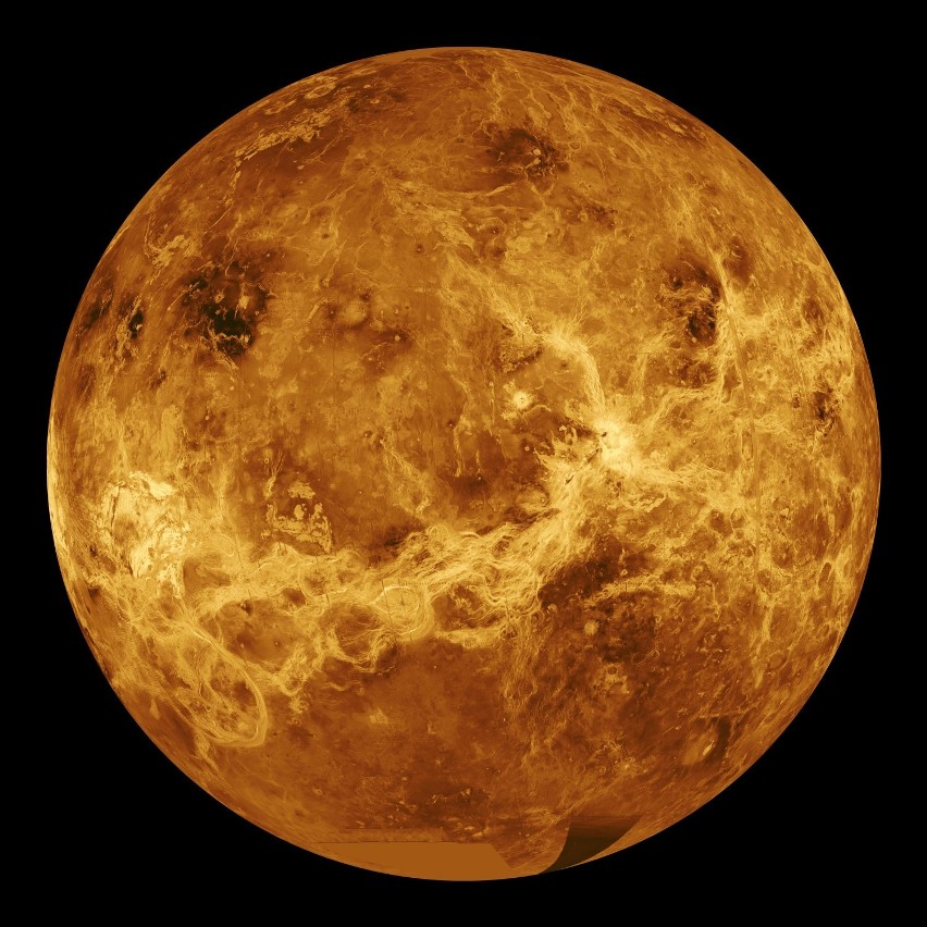 Kratery uderzeniowe na Wenus (ilustracja stworzona z danych...