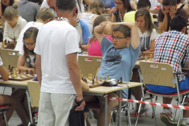 Paweł Teclaf na Mistrzostwach Polski Juniorów w Szachach Szybkich i Błyskawicznych 2015 w Katowicach