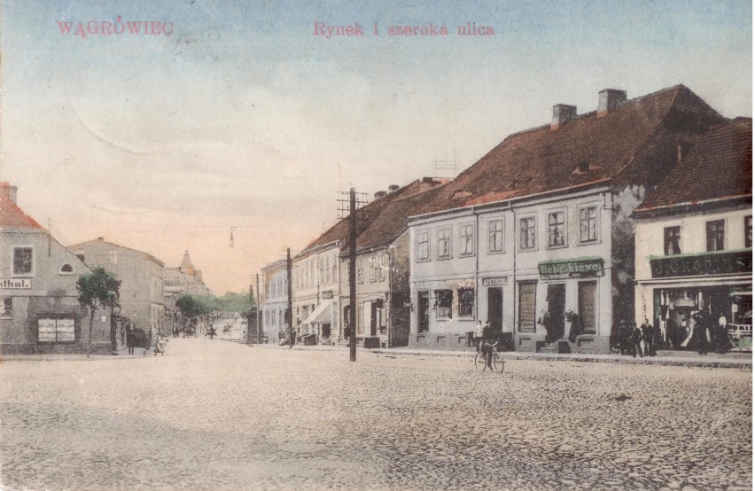 Rynek w Wągrowcu, w kierunku południowym – widokówka z...