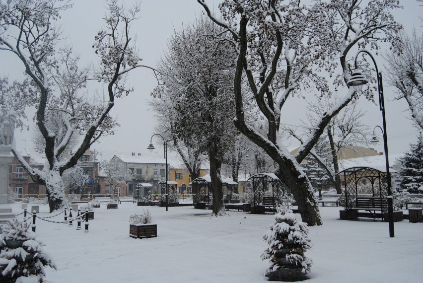 Pierwszy atak zimy. Są utrudnienia na drogach. Włoszczowa przykryta śniegiem. Zobaczcie zdjęcia