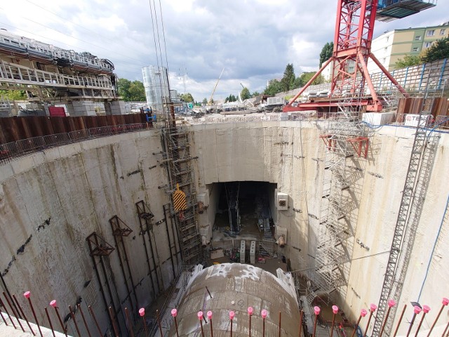Postęp prac przy budowie tunelu w kierunku stacji Łódź Żabieniec