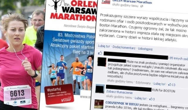 Minuta ciszy dla Bostonu przed Orlen Warsaw Marathon? Proszą o to internauci