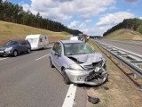 Wypadek na drodze ekspresowej S3 koło Skwierzyny. Zderzyły się citroen i toyota. 