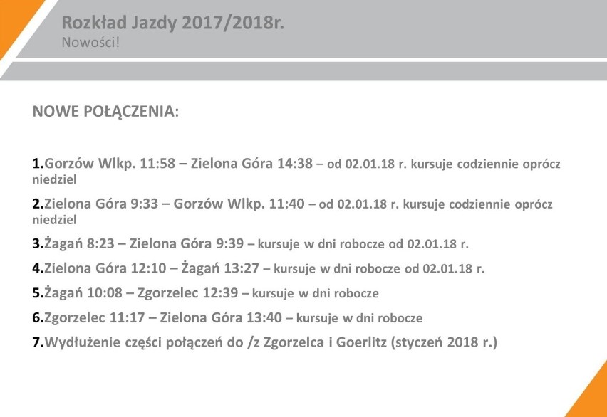 Przewozy Regionalne -  Nowy rozkład pociągów  2017/2018 [LUBUSKIE, NOWE POŁĄCZENIA, CENY]